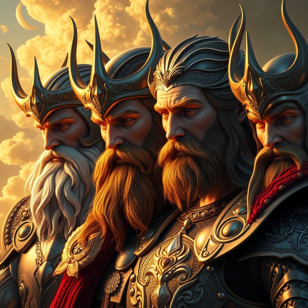 Gods of Valhalla: Norse Gods in Art Nouveau Style