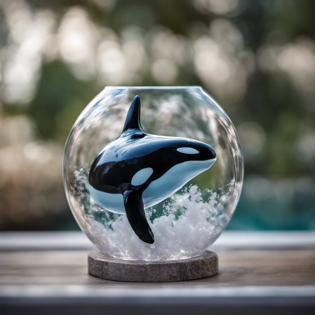 Glass Orca in Paradise: Sparkling Nikon Lens