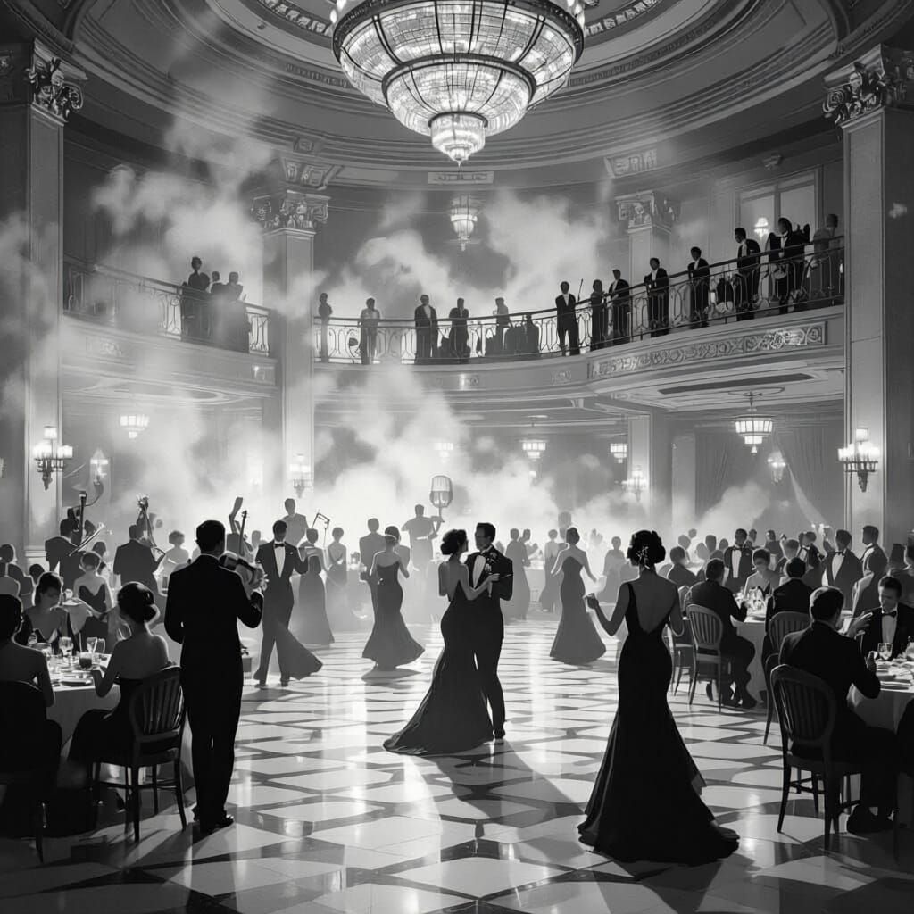 Elegant Art Deco Ballroom in 1930s San Francisco