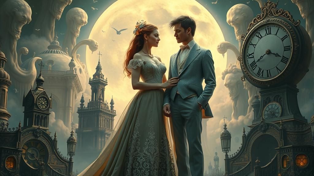 Romantic Dreamscape with Melting Architecture