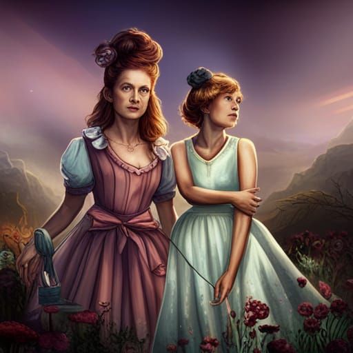 Three Friends in Pastel Dresses: Fantasy Concept Art