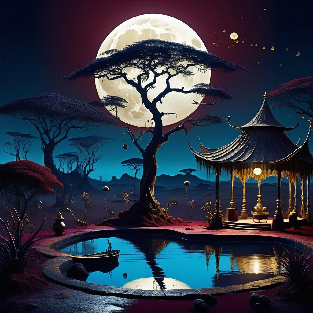 Moonlit African Kingdom in Technicolor Burton Style