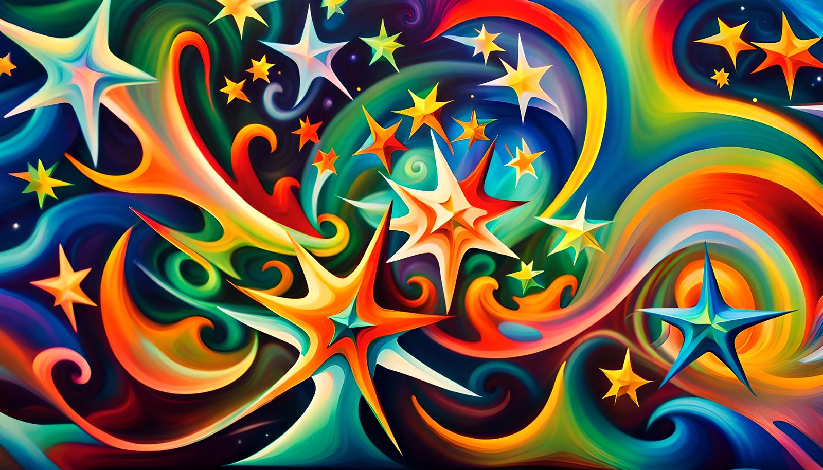 Iridescent Star Cluster Formation in Impasto Style