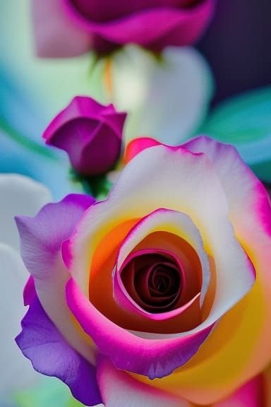 Dancer with Rose: Ink and Watercolor Fantasy Art