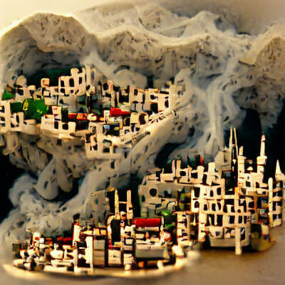 Ashen Miniature City: Post-Apocalyptic Landscape