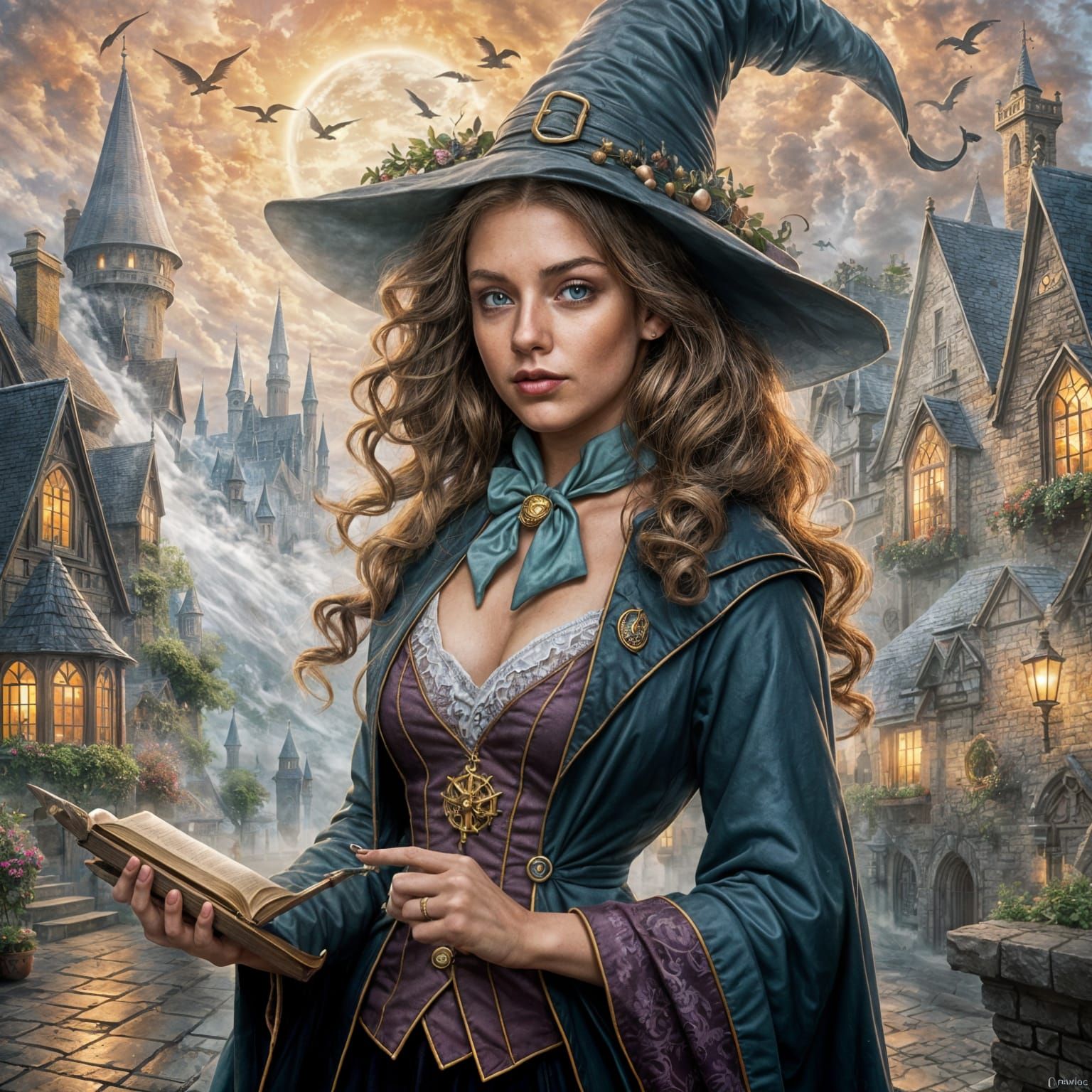 Dickensian Witch Student in Harry Potter Style