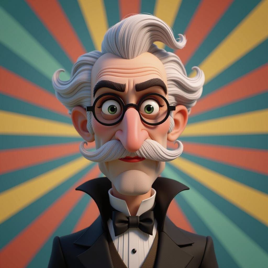 Count Olaf in Burton-esque 3D Render