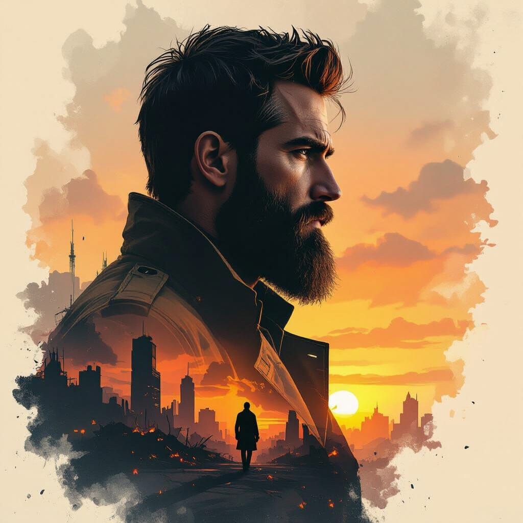 Post-Apocalyptic Double Exposure Portrait