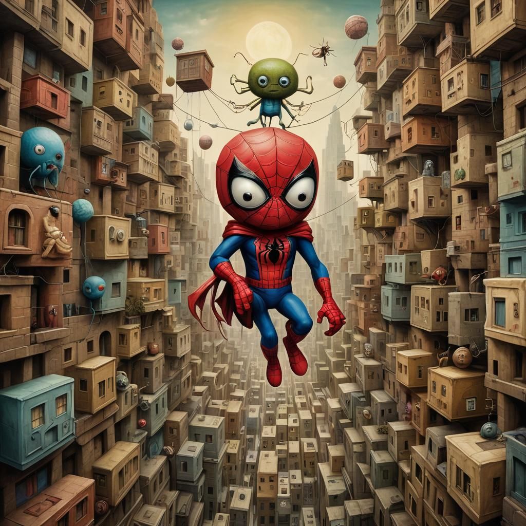 Surreal Spider-Man in Odd Places: A Hyperrealistic Masterpie...