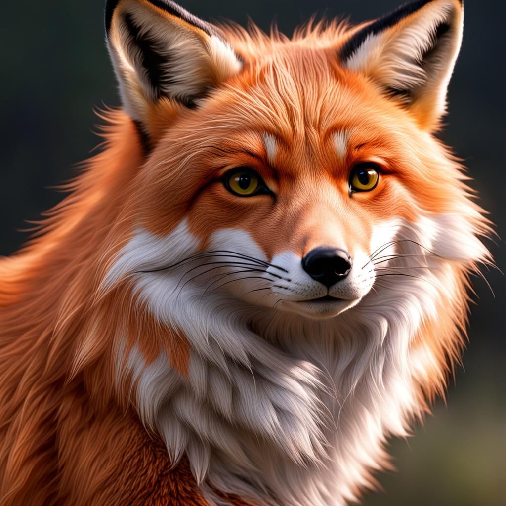 Realistic Red Fox in Formal Attire