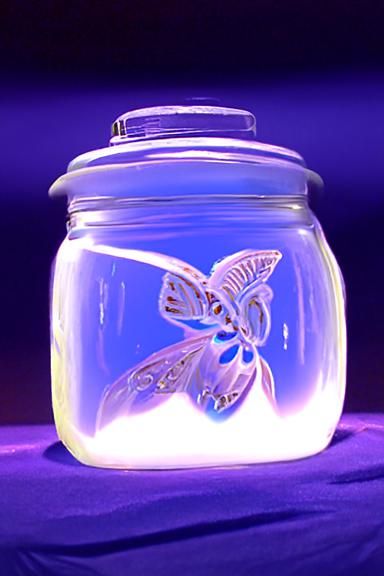 Glowing Butterfly Trapped in a Jar: Digital Art
