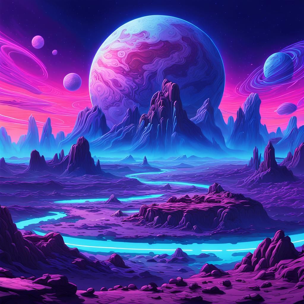 Futuristic Sci-Fi Pluto Landscape in Digital Art