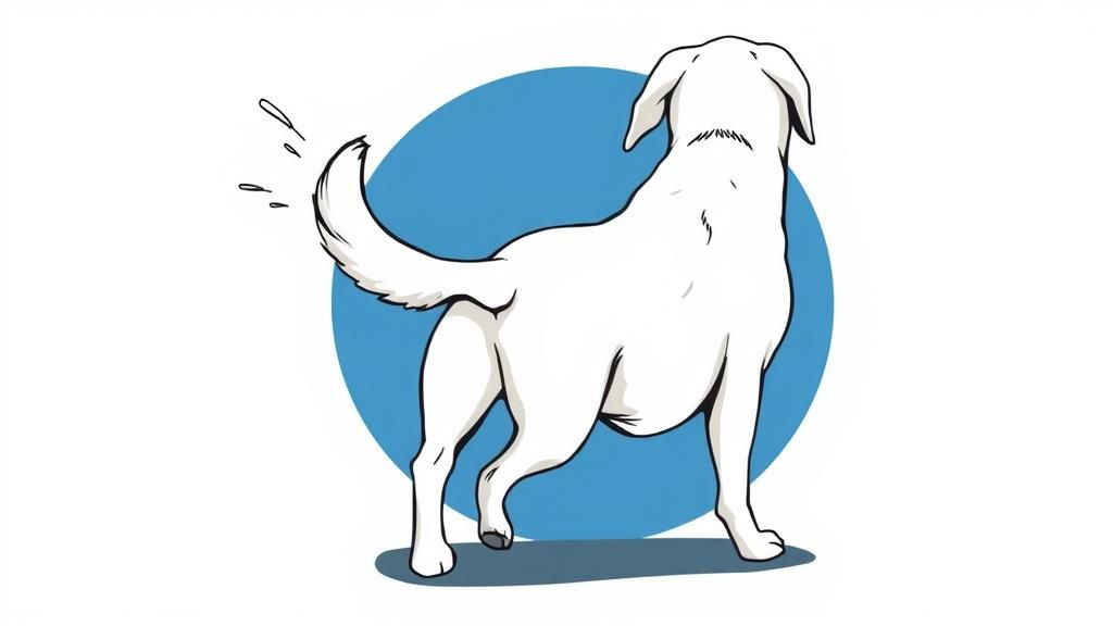 Labrador Tail Vector Illustration with Expressive Motion