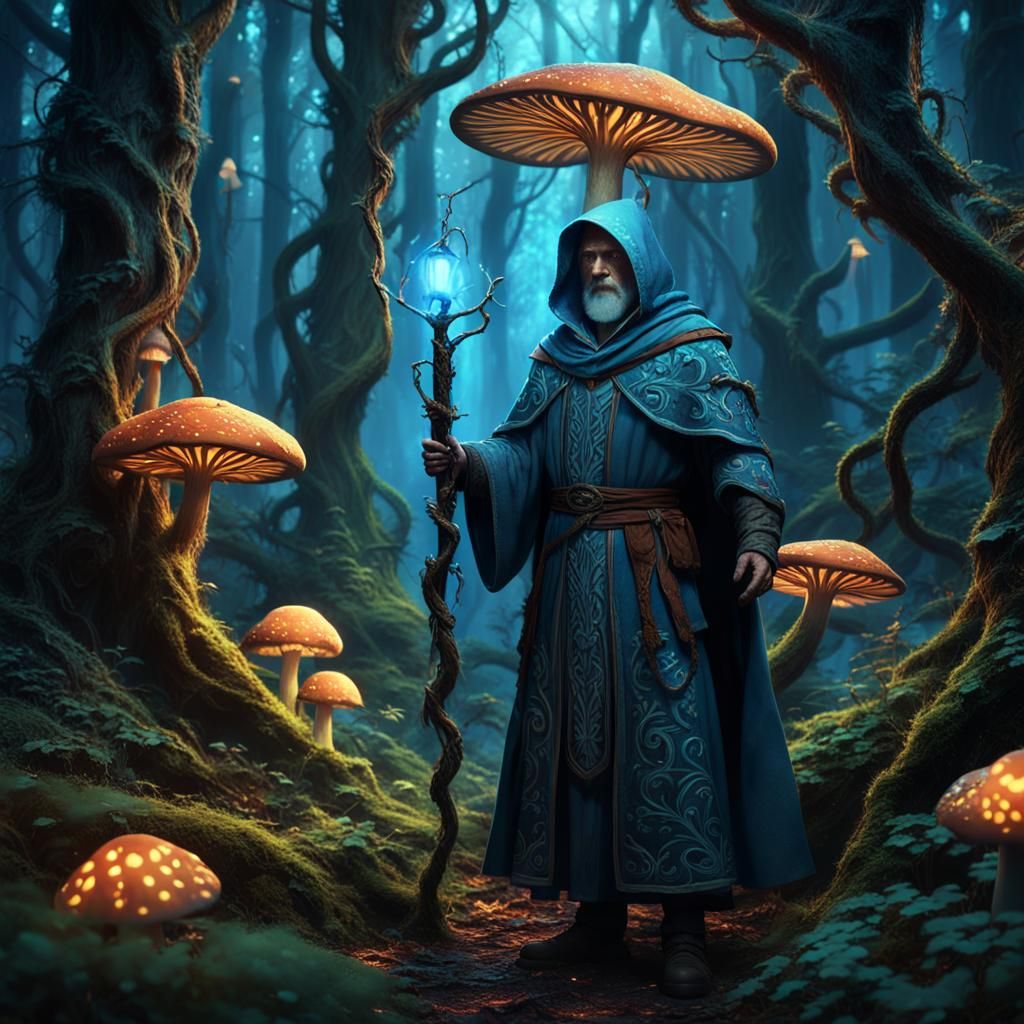 Mystical Forest Character in Art Nouveau Style