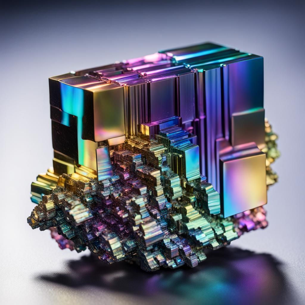 Iridescent Rainbow Bismuth Mineral Formation