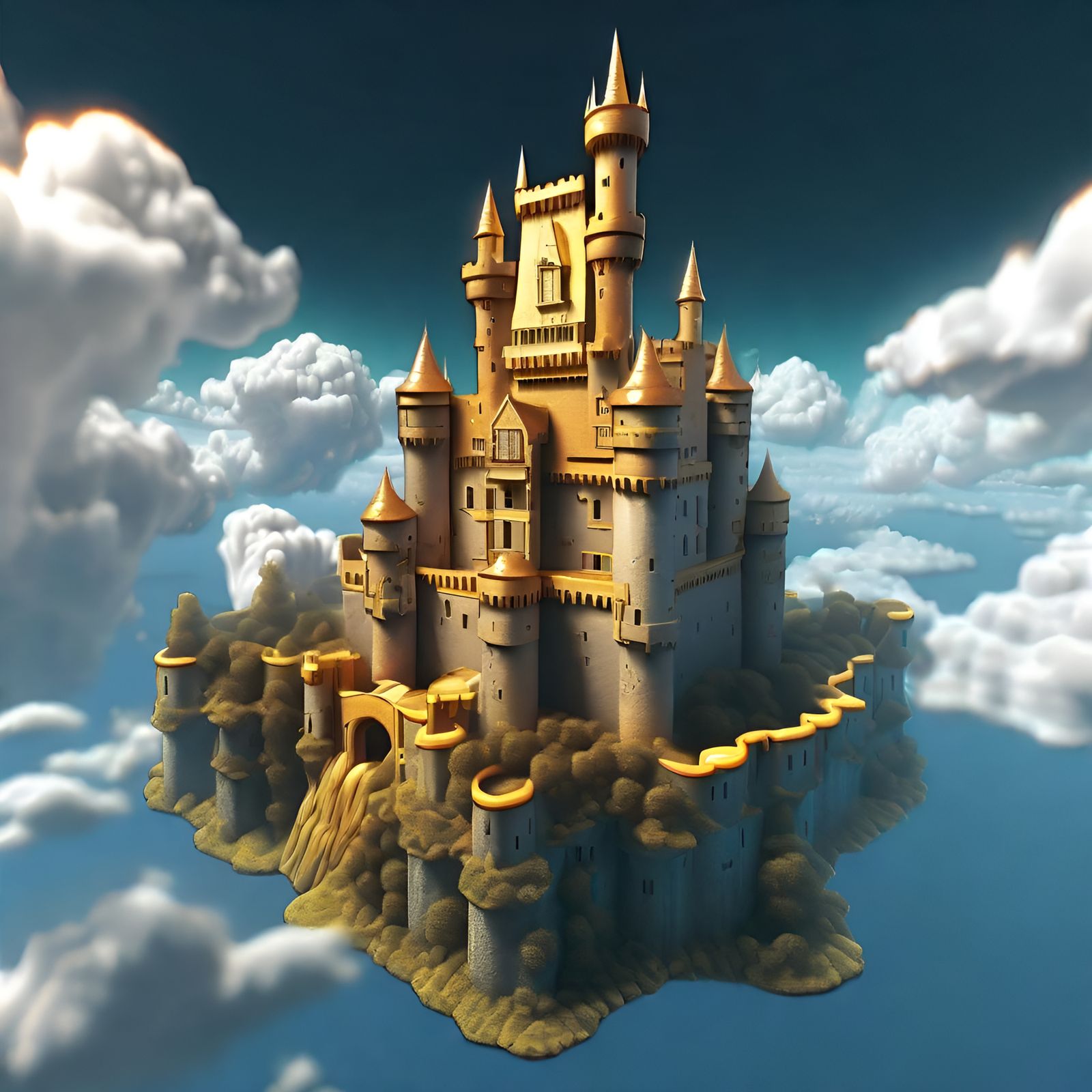 Castle in the Clouds with Depth Map Effect