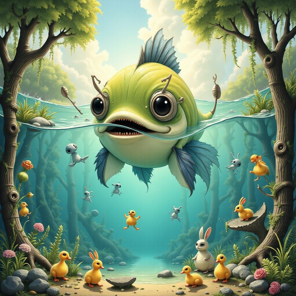 Sea Monster in Bunny Bay: A Children's Illustration