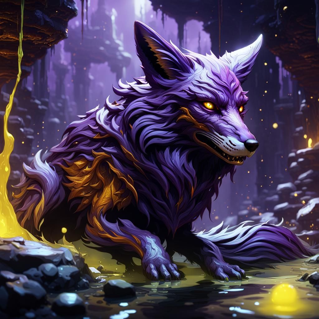 Toxic Slime Fox in Dark Fantasy Style
