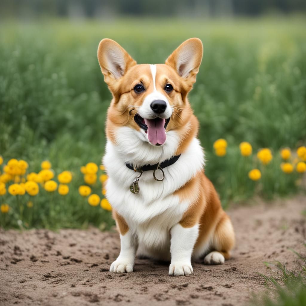 Cute Corgi Dog Portrait