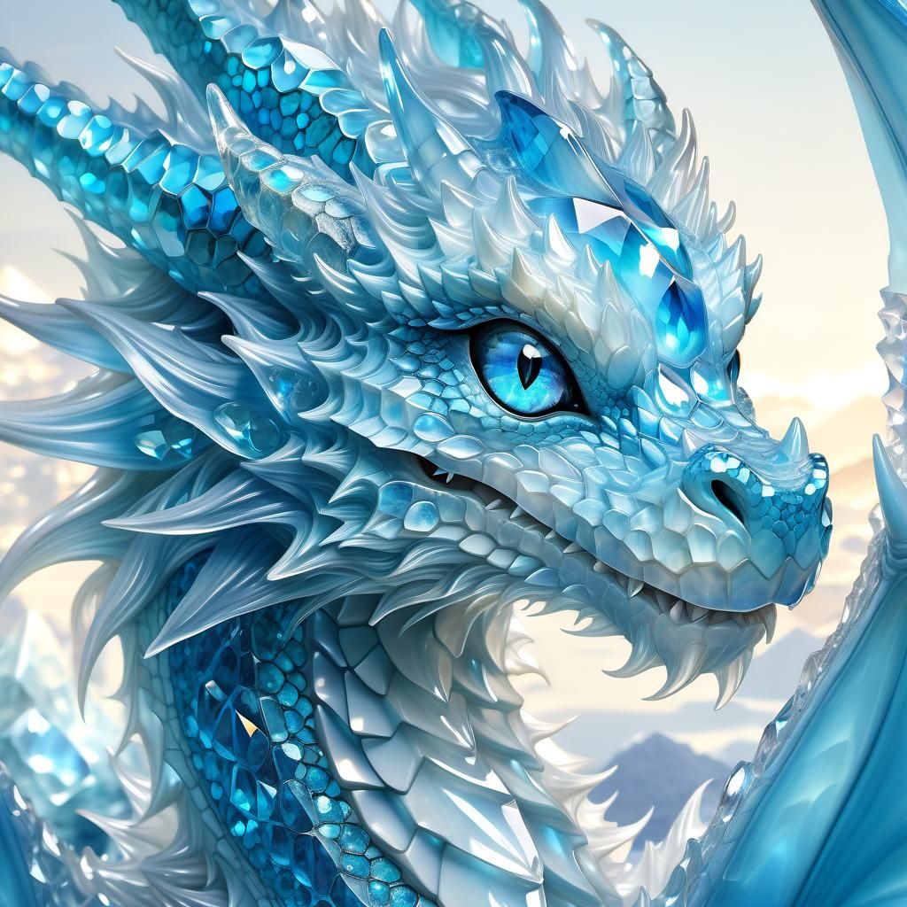 Crystal Dragon Portrait in Anime Style