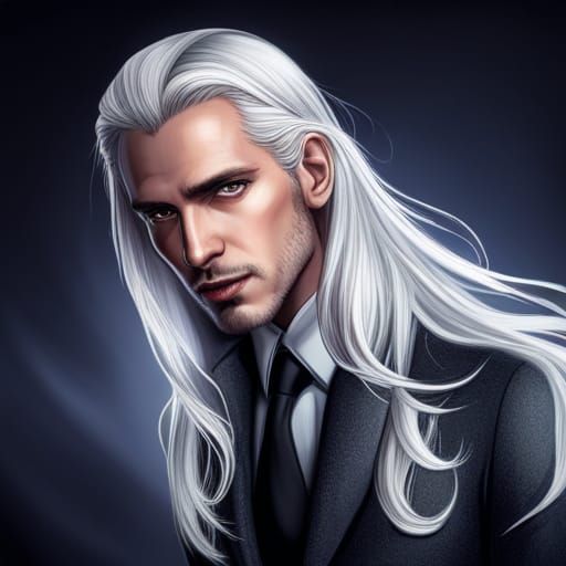 High Gothic Vampire in Silver and Black Suit