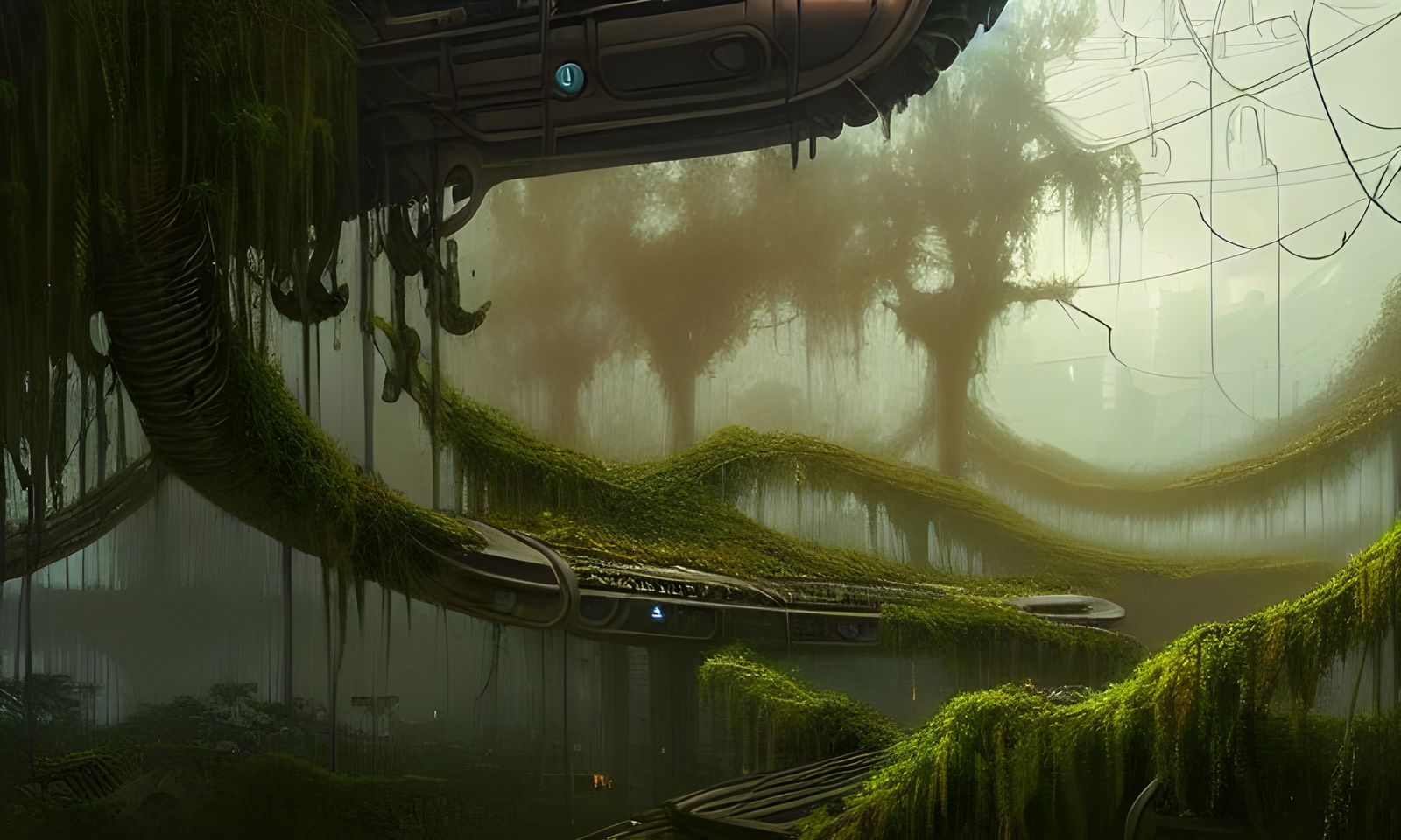 Overgrown Steampunk City of the Future