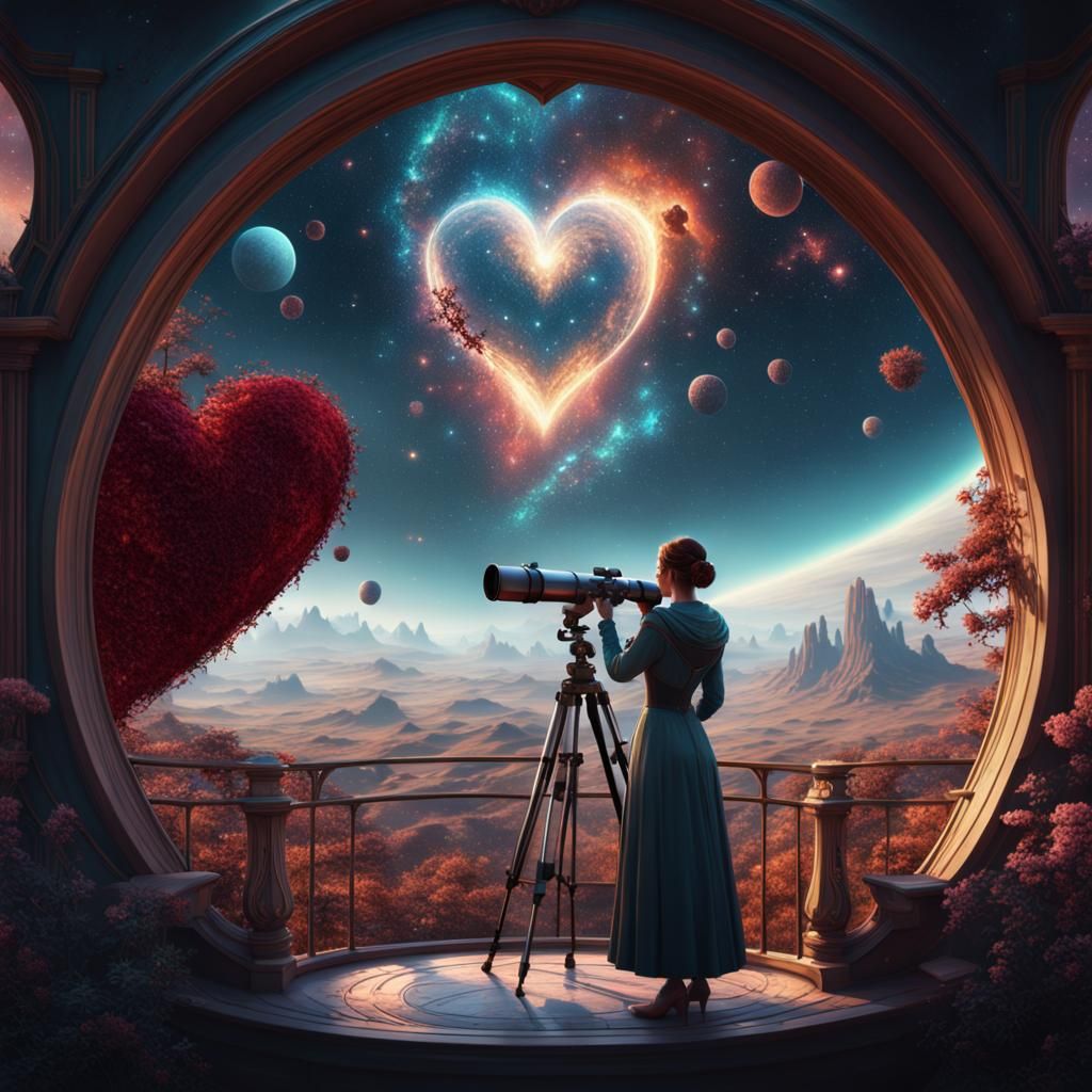 Heart-Shaped Universe Seen Through Telescope