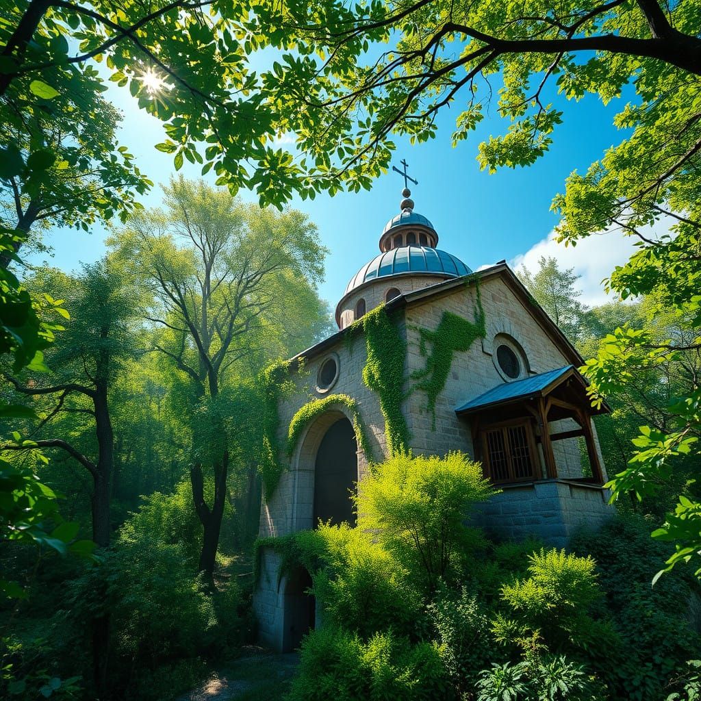 Sacred Armenian Church in a Primeval Forest Landscape