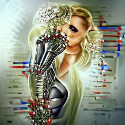 Futuristic Bionic Goddess: AI-Generated Art