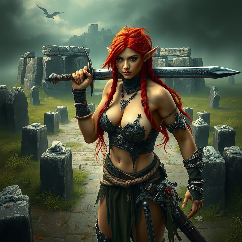 Ethereal Gothic Elf Warrior of Whispers