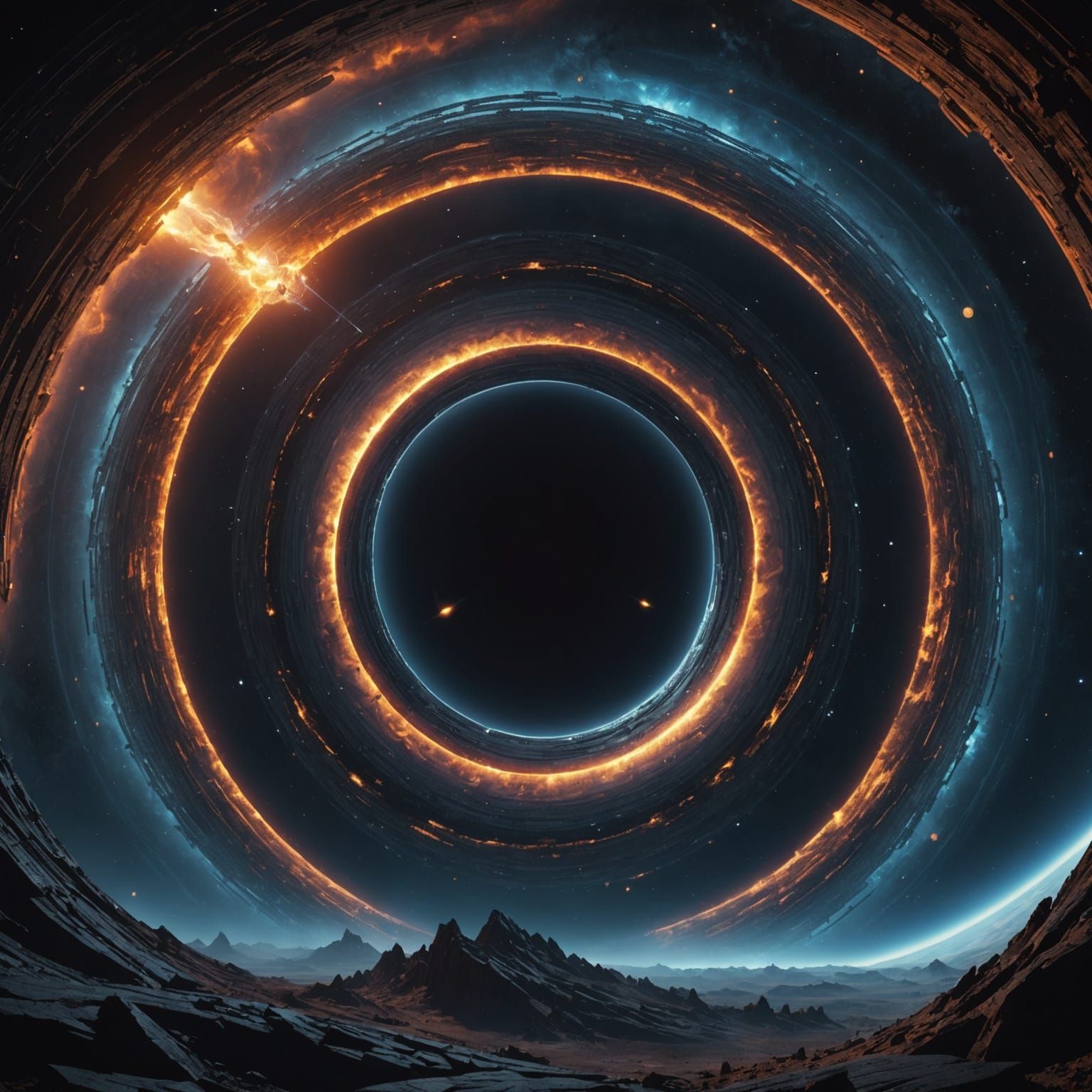 Looping Wormhole in Deep Space Concept Art