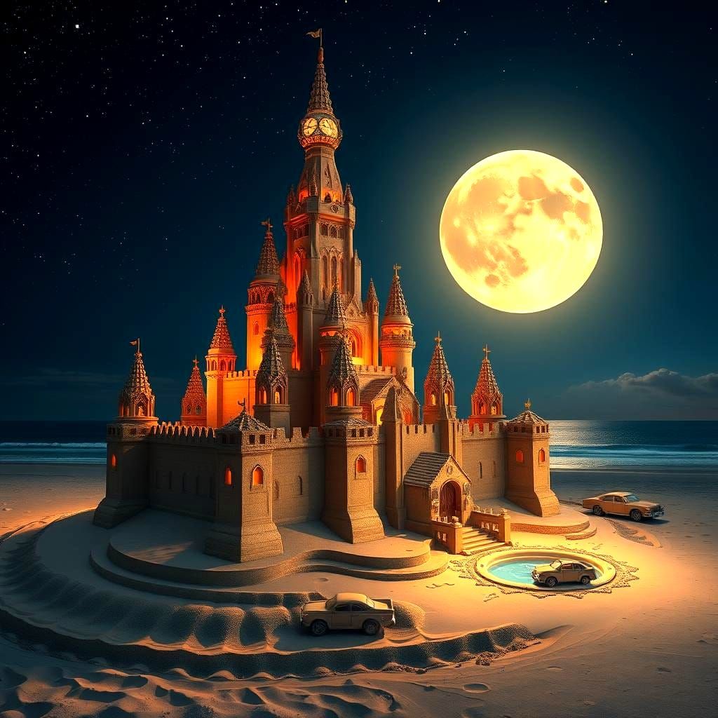Sandcastle at Night
