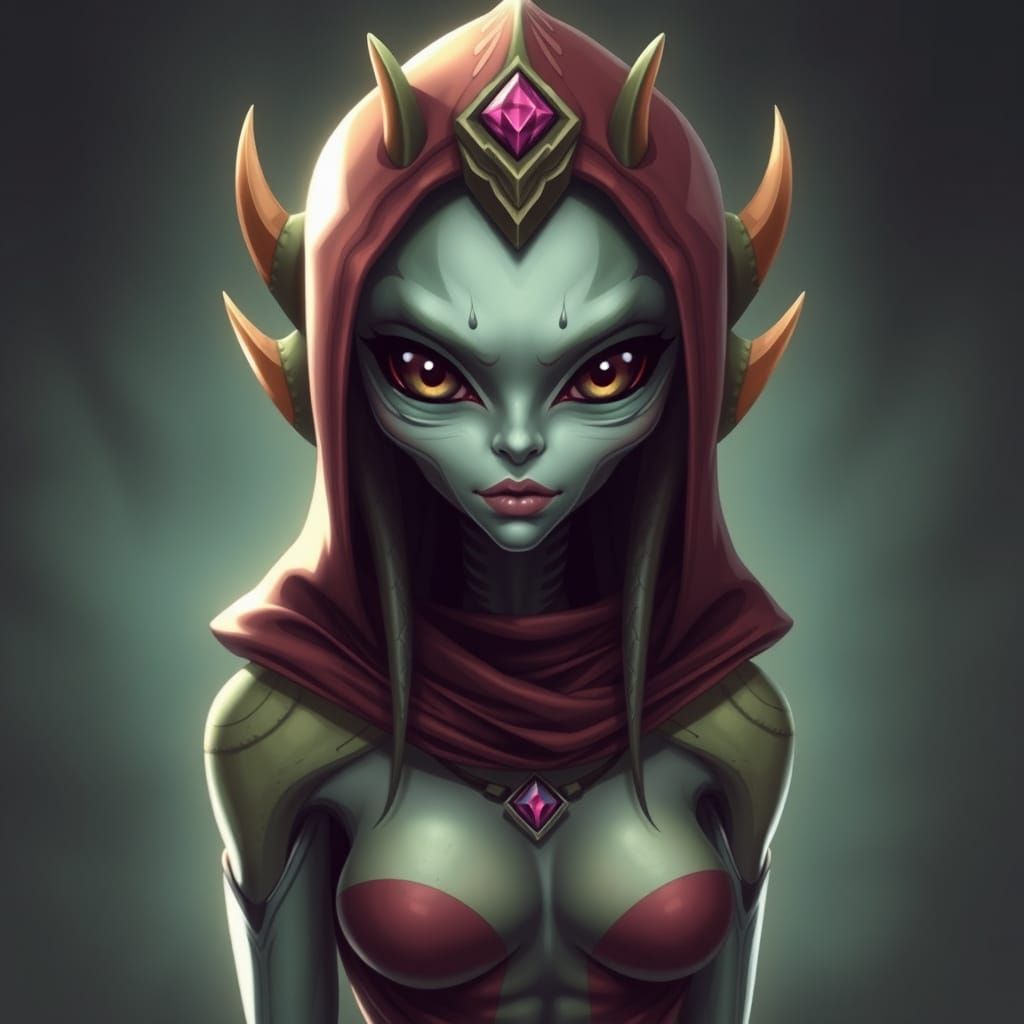 Whimsical Alien Woman Generated by AI