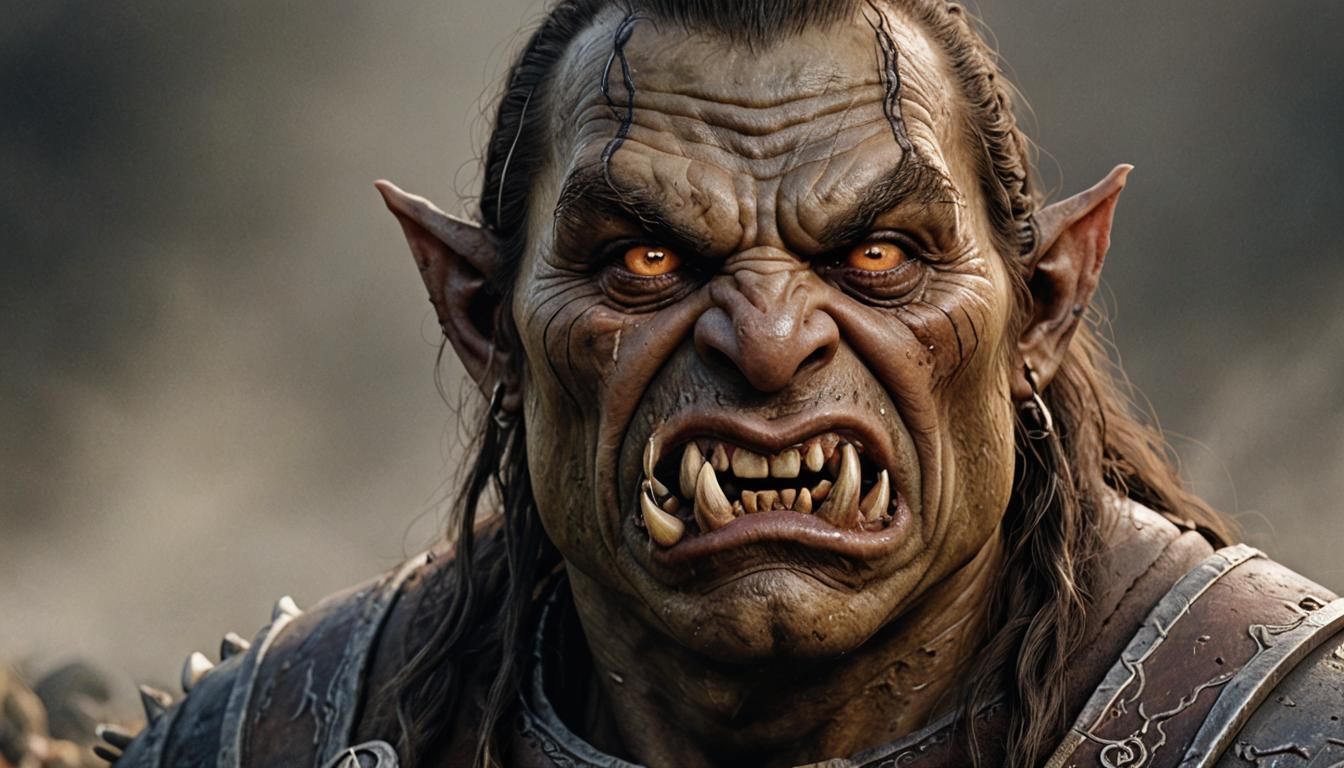 Detailed Orc Portrait on Battlefield
