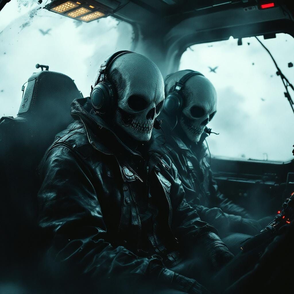 Eerie Two-Headed Ghost Pilot in Ominous Fog