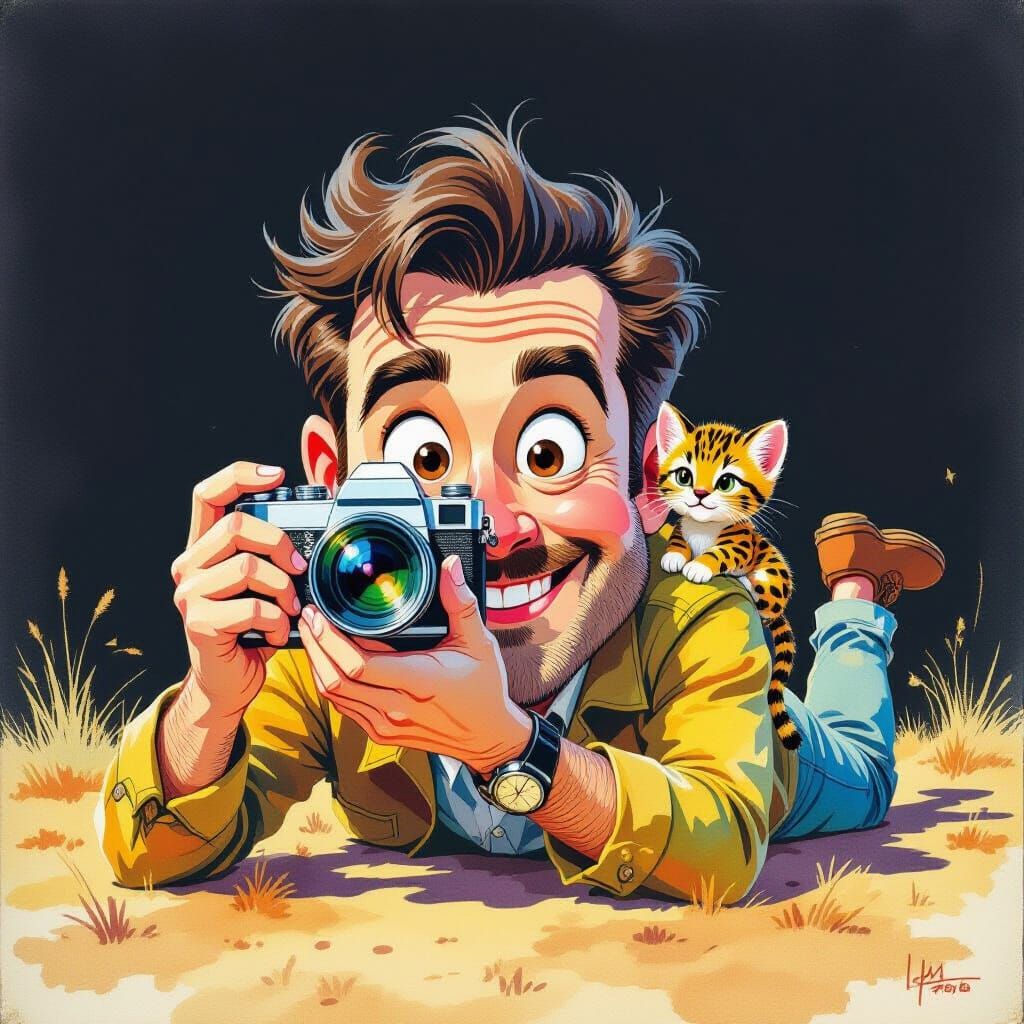 Whimsical Photographer Captures Chibi Leopard Kitten in Vint...