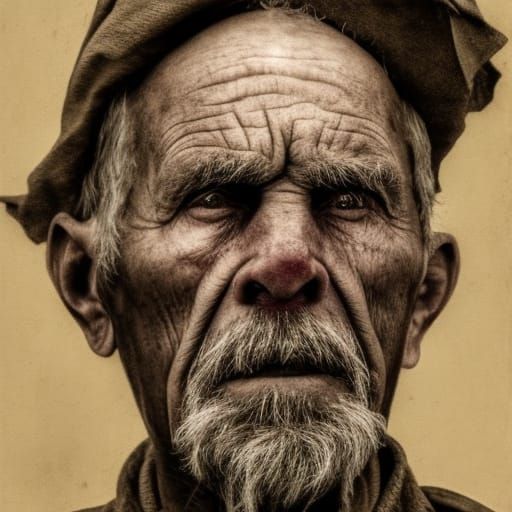 Weathered Veteran: A Portrait of War's Cruelty