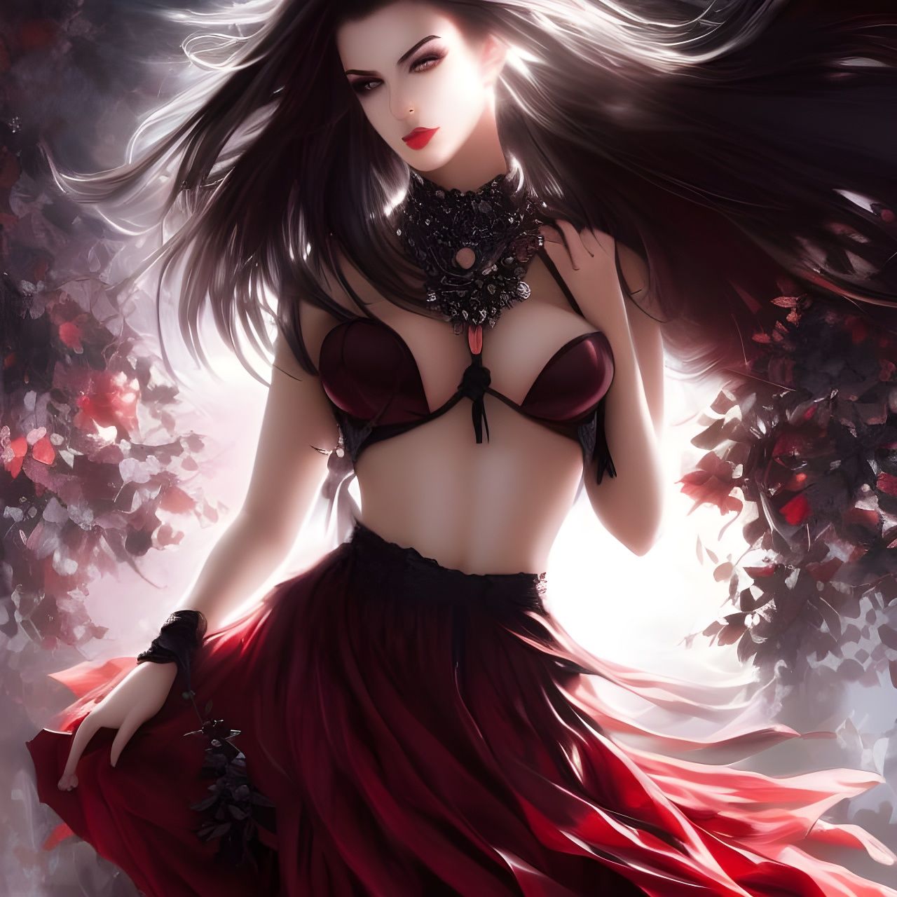 Attractive Teacher in Skirt, Romantic Fantasy Art