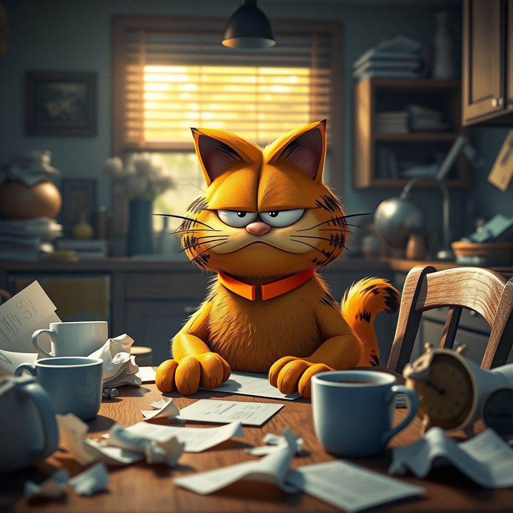 Garfield's Monday Blues: An 8k Matte Painting
