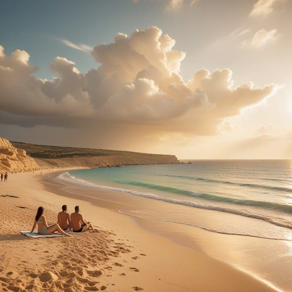 Serene Beach Scene in Soft Focus