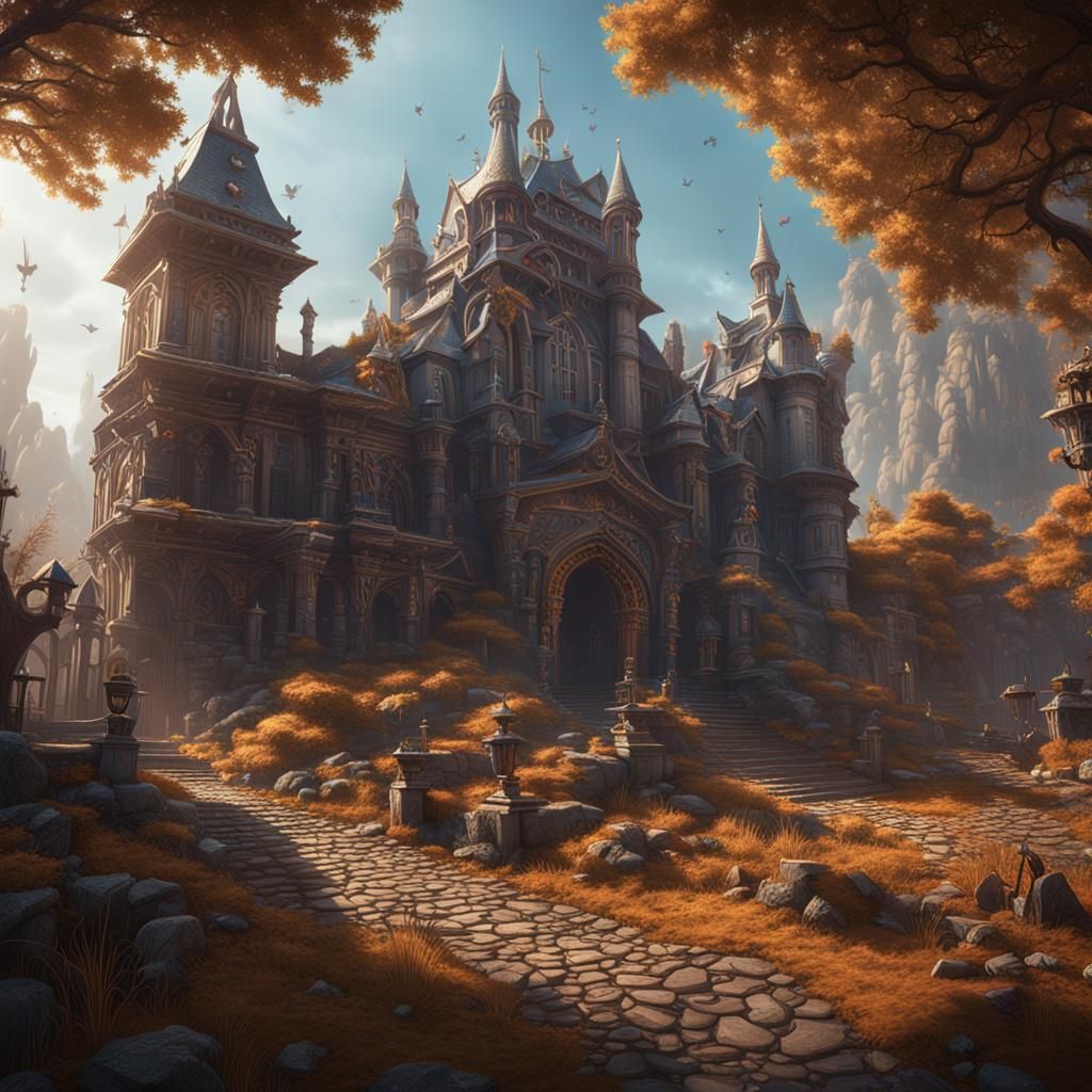 Fantastical Matte Painting in Deep Color, 8K Resolution