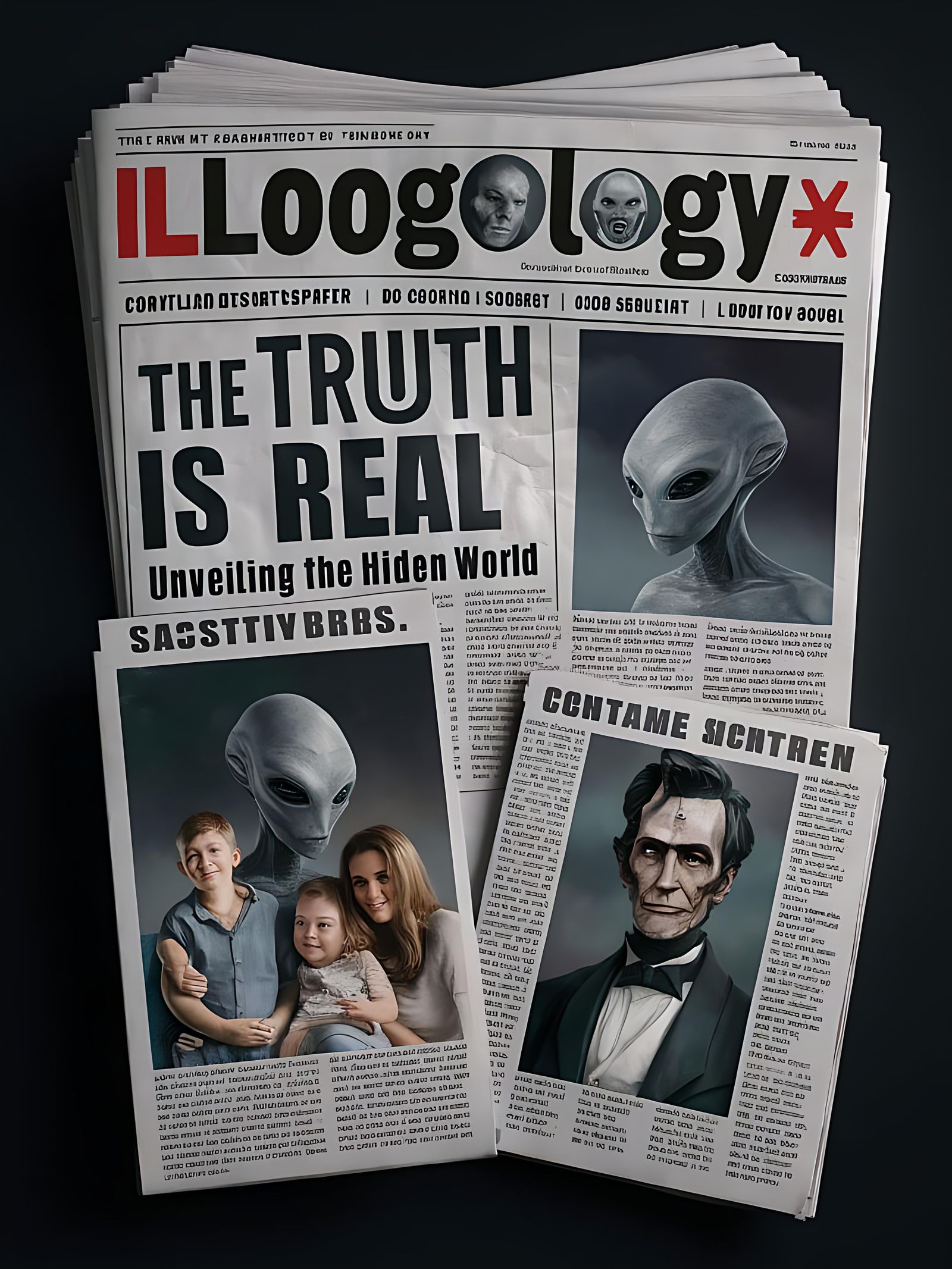 Futuristic Tabloid Newspaper in Photorealistic 3D Art