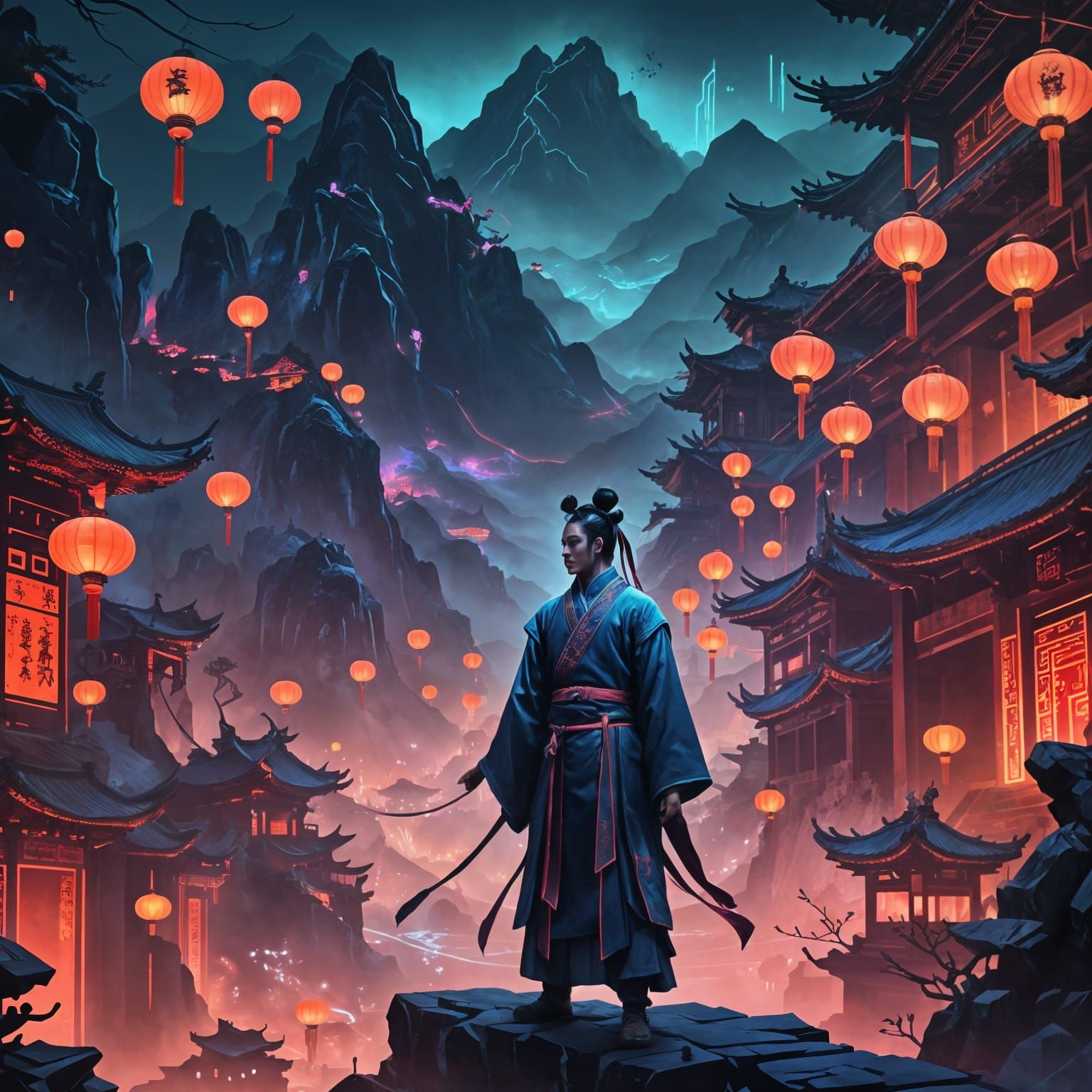 Ethereal Neon China in Vaporwave Style