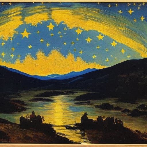 The Last Starry Night: Apocalyptic Art Fusion