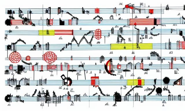 Experimental Music Notation Graphic Score in Black and White