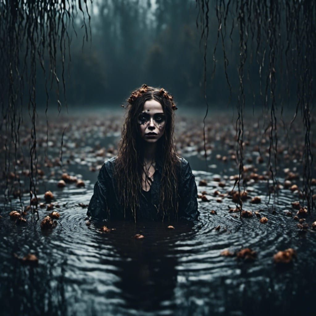 Eerie Pond: Woman in Dark Waters