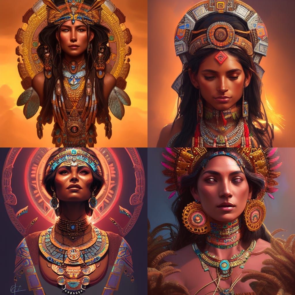 Aztec Goddess Tonantzin: Hyperdetailed Portrait