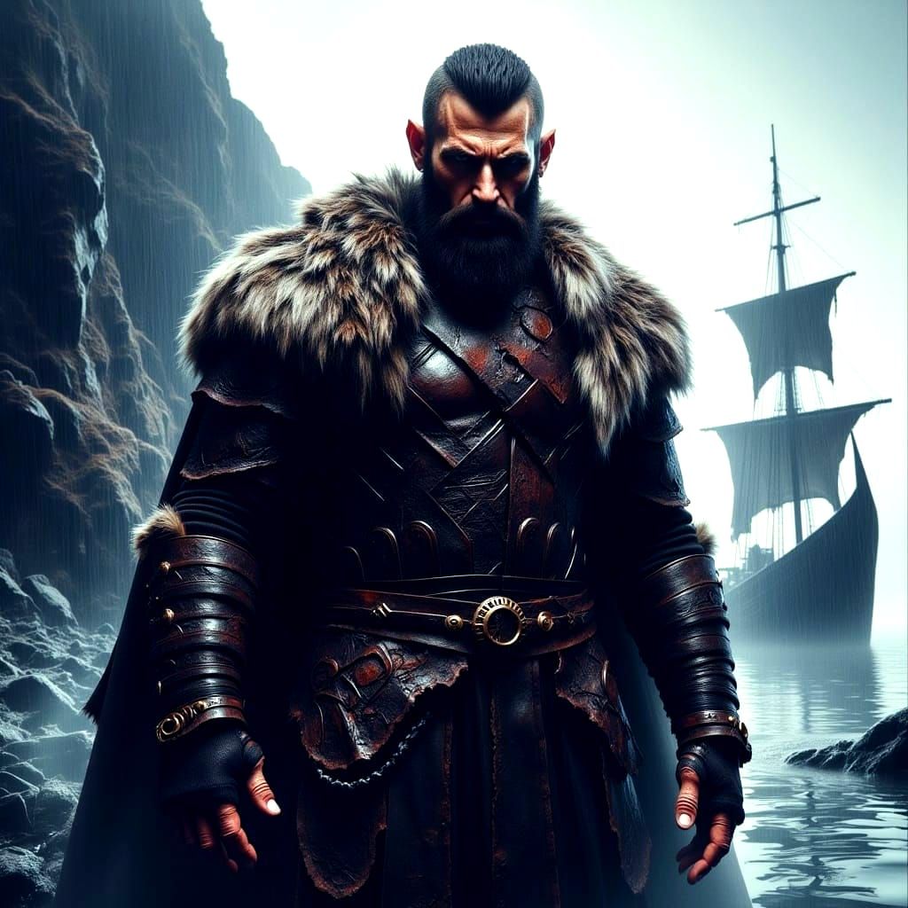 Viking Warrior in a Dark, Gothic Aesthetic