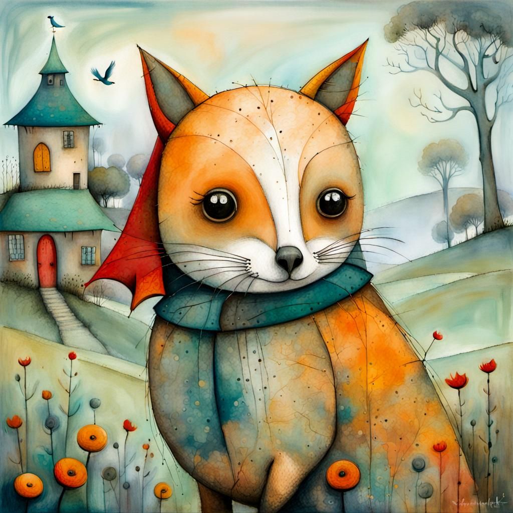 Magical Misty Morning in Carmel Illustration