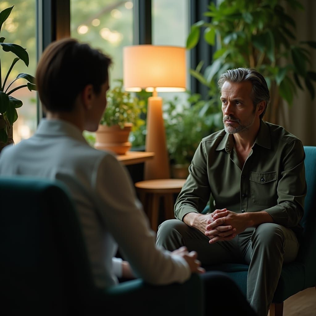 Introspective Psychotherapy Session in Cinematic Style